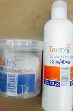 Trulites blue hair bleach powder with Peroxide 40v